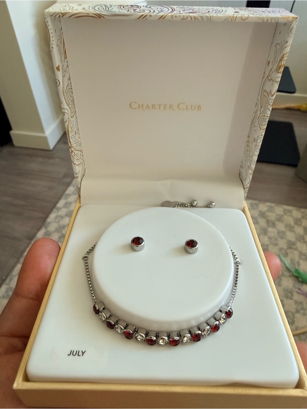 Charter Club 2-Pc. Set July Birthstone Bracelet & Stud Earrings